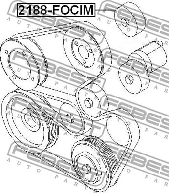 Febest 2188-FOCIM - Направляющий ролик, поликлиновый ремень parts5.com