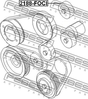 Febest 2188-FOCI - Polea inversión / guía, correa poli V parts5.com