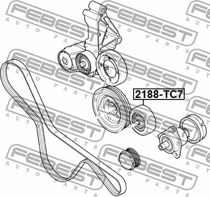 Febest 2188-TC7 - Polea inversión / guía, correa poli V parts5.com