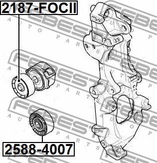 Febest 2187-FOCII - Направляющий ролик, поликлиновый ремень parts5.com