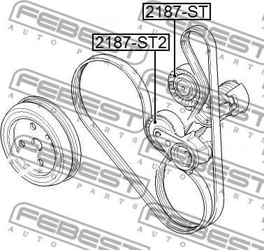 Febest 2187-ST - Направляющий ролик, поликлиновый ремень parts5.com