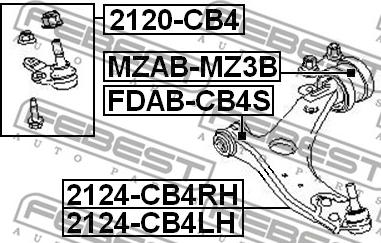 Febest 2124-CB4RH - Рычаг подвески колеса parts5.com