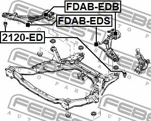 Febest 2120-ED - Шаровая опора, несущий / направляющий шарнир parts5.com