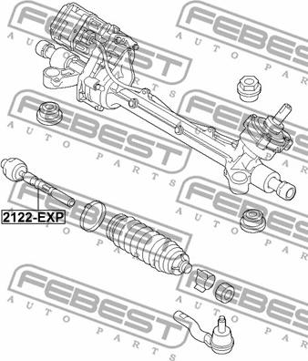 Febest 2122-EXP - Осевой шарнир, рулевая тяга parts5.com