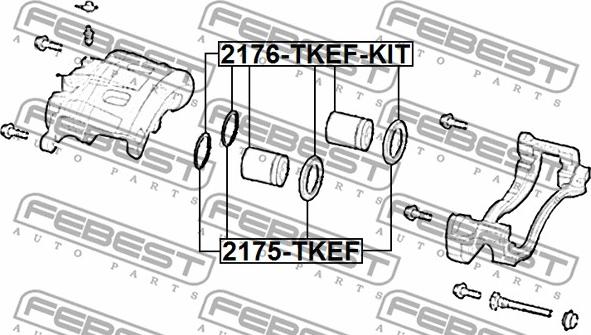 Febest 2175-TKEF - Ремкомплект, тормозной суппорт parts5.com