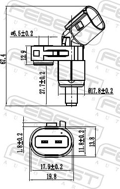 Febest 23606-003 - Датчик ABS, частота вращения колеса parts5.com