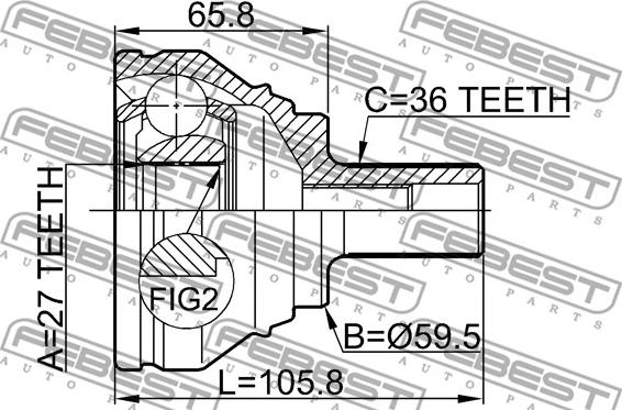 Febest 2310-031 - Шарнирный комплект, ШРУС, приводной вал parts5.com