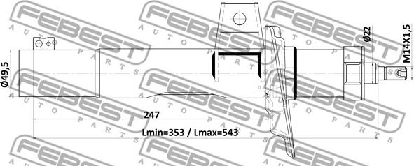 Febest 23110-003F - Амортизатор parts5.com