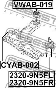 Febest 2320-9N5FL - Шаровая опора, несущий / направляющий шарнир parts5.com