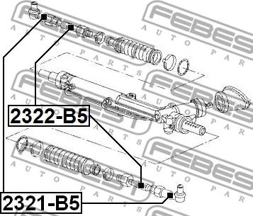 Febest 2321-B5 - Наконечник рулевой тяги, шарнир parts5.com