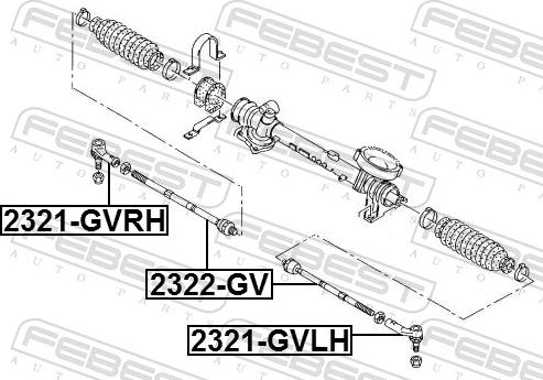 Febest 2321-GVLH - Наконечник рулевой тяги, шарнир parts5.com