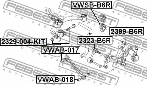 Febest VWAB-017 - Bush of Control / Trailing Arm parts5.com