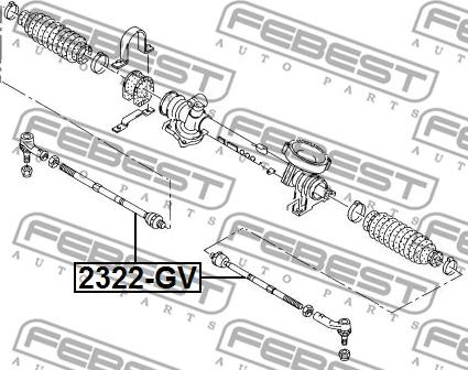 Febest 2322-GV - Осевой шарнир, рулевая тяга parts5.com