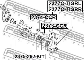 Febest 2375-362-KIT - Ремкомплект, тормозной суппорт parts5.com