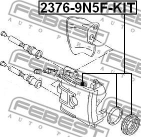 Febest 2376-9N5F-KIT - Ремкомплект, тормозной суппорт parts5.com