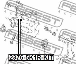 Febest 2376-5K1R-KIT - Ремкомплект, тормозной суппорт parts5.com