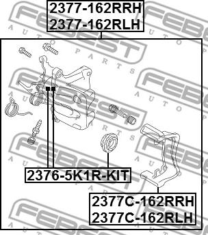 Febest 2377-162RRH - Тормозной суппорт parts5.com