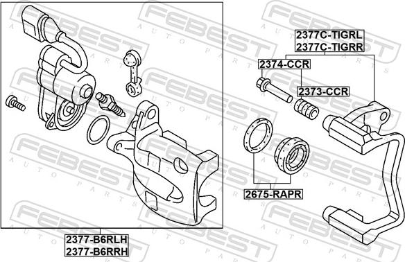 Febest 2377-B6RRH - Тормозной суппорт parts5.com