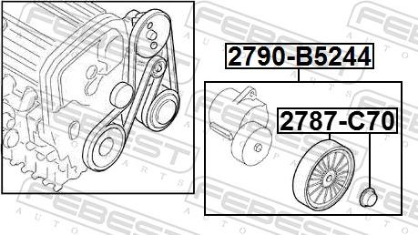 Febest 2790-B5244 - Натяжитель, поликлиновый ремень parts5.com