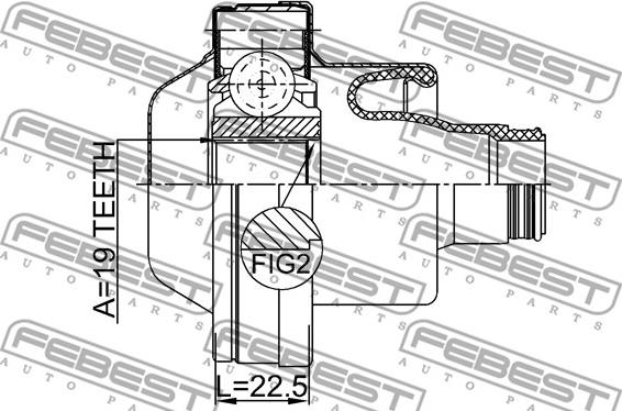 Febest 2711-S80IISHA - Шарнир, продольный вал parts5.com