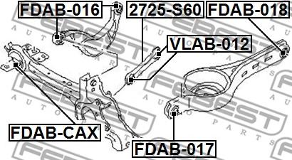 Febest FDAB-017 - Сайлентблок, рычаг подвески колеса parts5.com