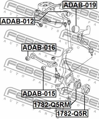 Febest ADAB-019 - Сайлентблок, рычаг подвески колеса parts5.com