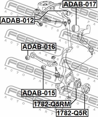 Febest ADAB-016 - Сайлентблок, рычаг подвески колеса parts5.com