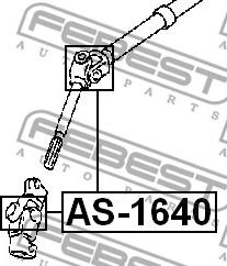 Febest AS-1640 - Шарнир, вал сошки рулевого управления parts5.com