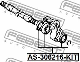 Febest AS-306216-KIT - Подшипник, приводной вал parts5.com