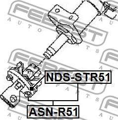 Febest ASN-R51 - Вал сошки рулевого управления parts5.com