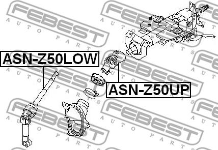 Febest ASN-Z50UP - Steering Shaft parts5.com