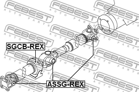 Febest ASSG-REX - Шарнир, продольный вал parts5.com