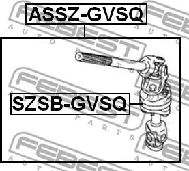 Febest SZSB-GVSQ - Втулка, вал сошки рулевого управления parts5.com