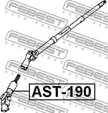 Febest AST-190 - Вал сошки рулевого управления parts5.com