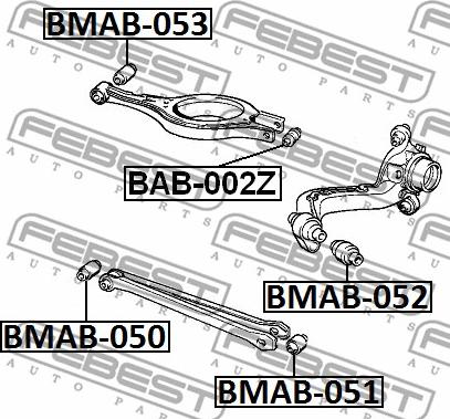 Febest BMAB-053 - Сайлентблок, рычаг подвески колеса parts5.com