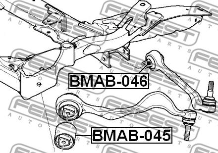 Febest BMAB-046 - Сайлентблок, рычаг подвески колеса parts5.com