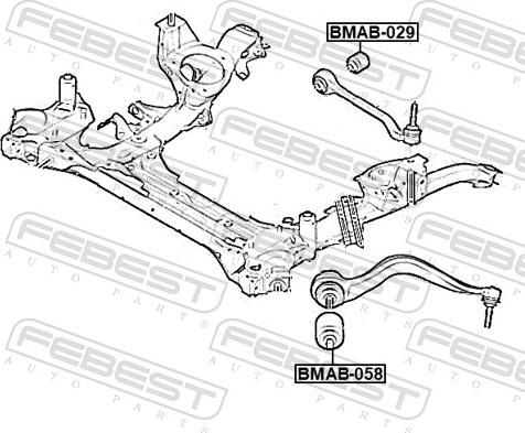 Febest BMAB-058 - Сайлентблок, рычаг подвески колеса parts5.com