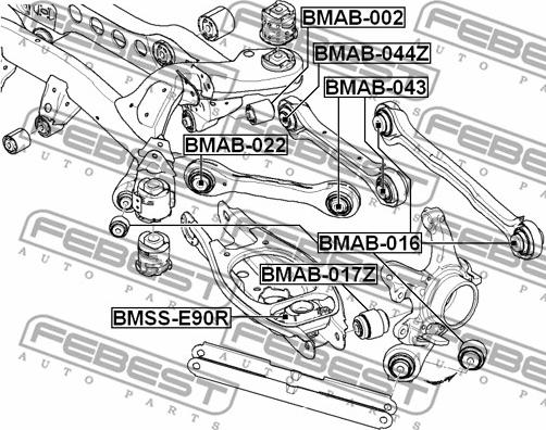 Febest BMAB-043 - Сайлентблок, рычаг подвески колеса parts5.com