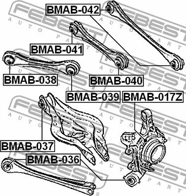 Febest BMAB-039 - Сайлентблок, рычаг подвески колеса parts5.com