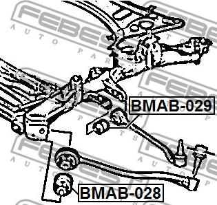 Febest BMAB-029 - Сайлентблок, рычаг подвески колеса parts5.com