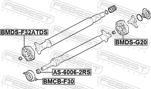 Febest BMCB-F30 - Подвеска, карданный вал parts5.com