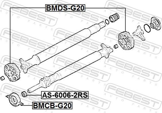 Febest BMDS-G20 - Шарнир, продольный вал parts5.com