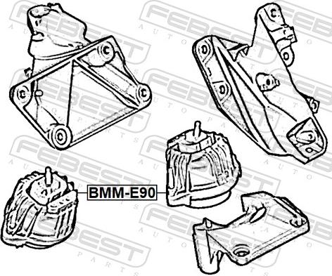 Febest BMM-E90 - Подушка, опора, подвеска двигателя parts5.com