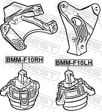 Febest BMM-F10RH - Подушка, опора, подвеска двигателя parts5.com