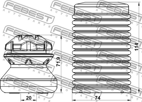 Febest BMSHB-F10F-KIT - Пылезащитный комплект, амортизатор parts5.com