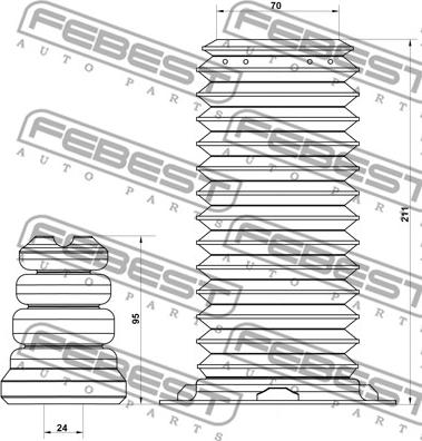 Febest BMSHB-F30F-KIT - Пылезащитный комплект, амортизатор parts5.com