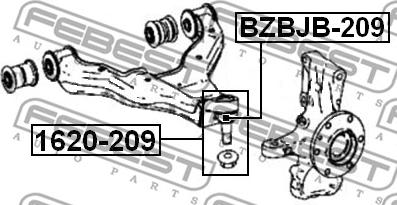 Febest BZBJB-209 - Ремонтный комплект, несущие / направляющие шарниры parts5.com