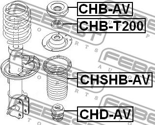 Febest CHB-AV - Опора стойки амортизатора, подушка parts5.com