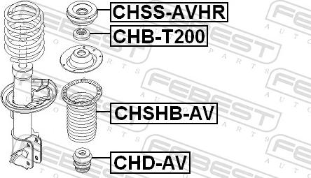 Febest CHSS-AVHR - Опора стойки амортизатора, подушка parts5.com