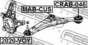 Febest CRAB-046 - Сайлентблок, рычаг подвески колеса parts5.com